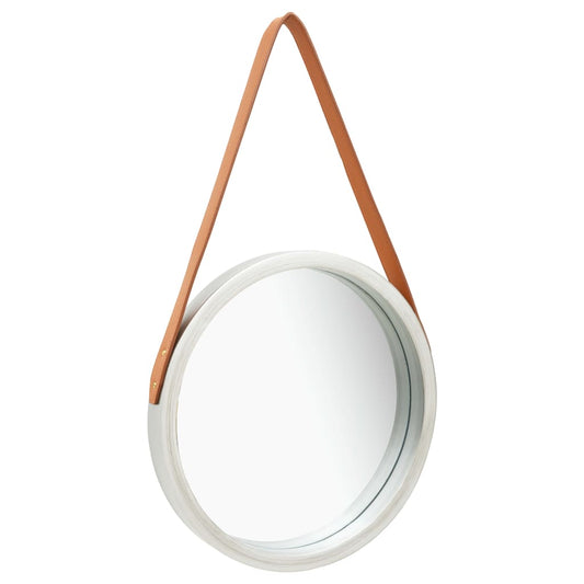 Wandspiegel met band 40 cm zilverkleurig is nu te koop bij PeponiXL, paradijselijk wonen!