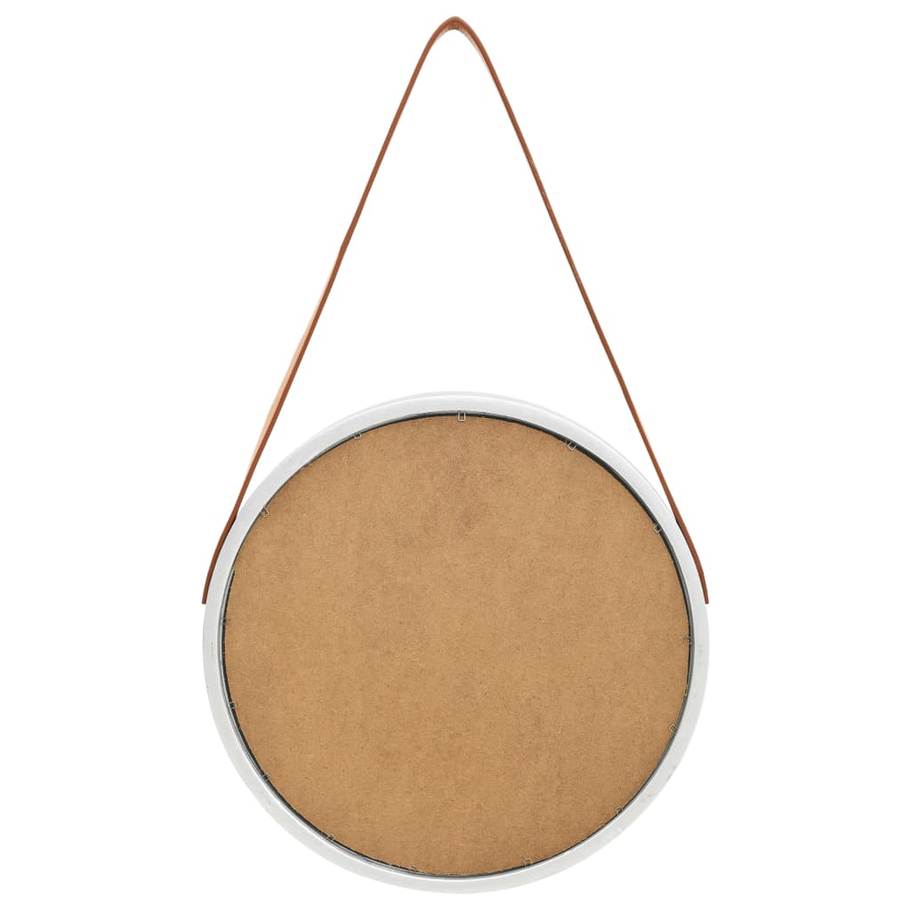 Wandspiegel met band 40 cm zilverkleurig is nu te koop bij PeponiXL, paradijselijk wonen!
