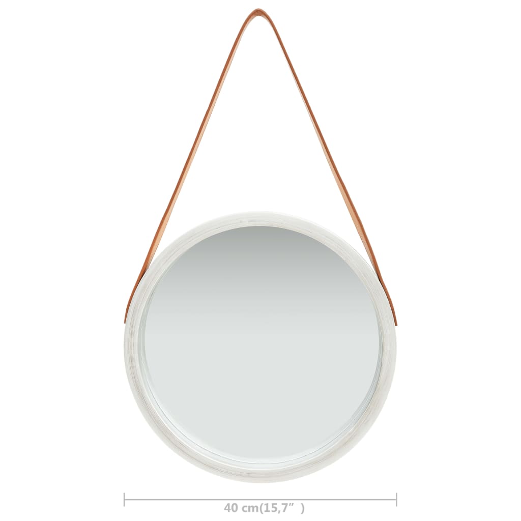 Wandspiegel met band 40 cm zilverkleurig is nu te koop bij PeponiXL, paradijselijk wonen!