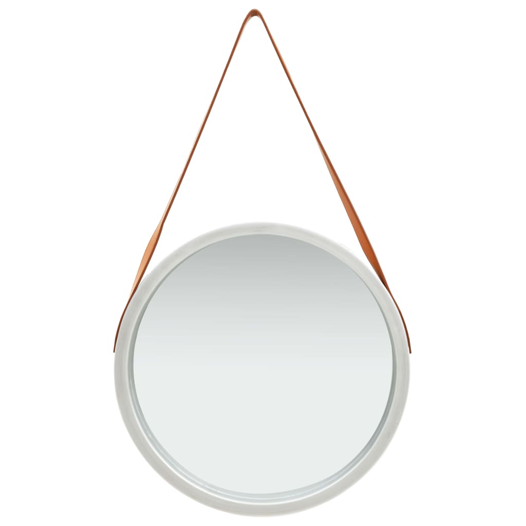 Wandspiegel met band 50 cm zilverkleurig is nu te koop bij PeponiXL, paradijselijk wonen!