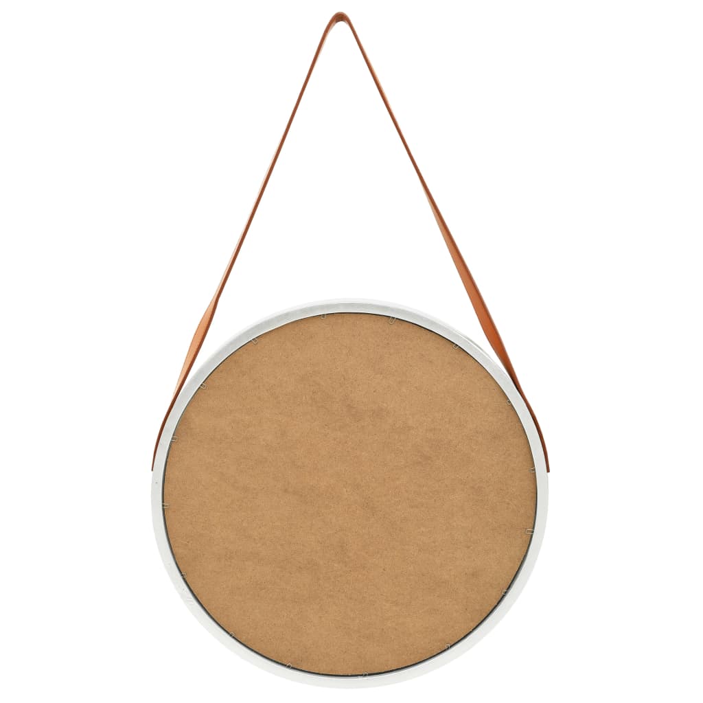 Wandspiegel met band 50 cm zilverkleurig is nu te koop bij PeponiXL, paradijselijk wonen!