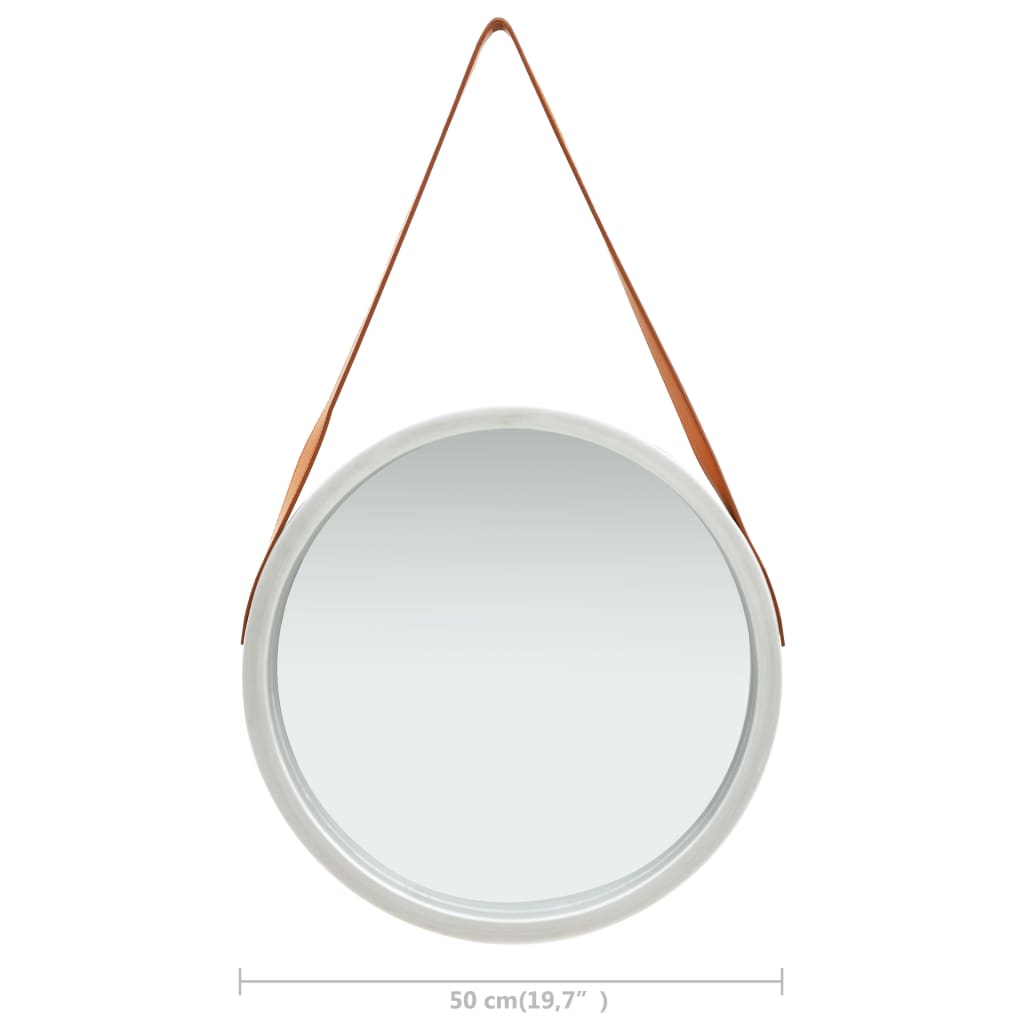 Wandspiegel met band 50 cm zilverkleurig is nu te koop bij PeponiXL, paradijselijk wonen!