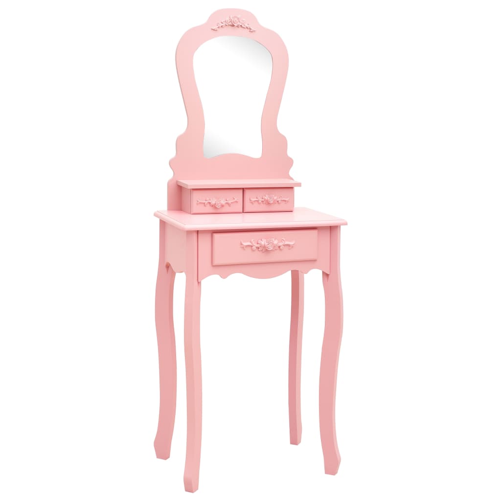 Kaptafelset met kruk 50x59x136 cm paulowniahout roze is nu te koop bij PeponiXL, paradijselijk wonen!