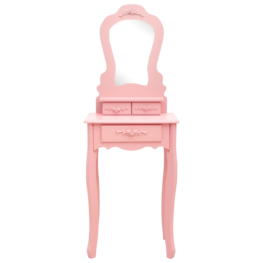 Kaptafelset met kruk 50x59x136 cm paulowniahout roze is nu te koop bij PeponiXL, paradijselijk wonen!