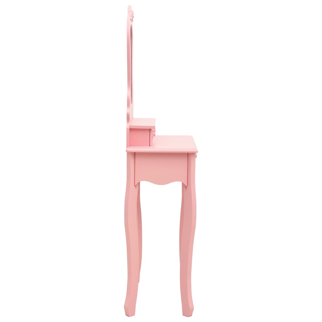 Kaptafelset met kruk 50x59x136 cm paulowniahout roze is nu te koop bij PeponiXL, paradijselijk wonen!
