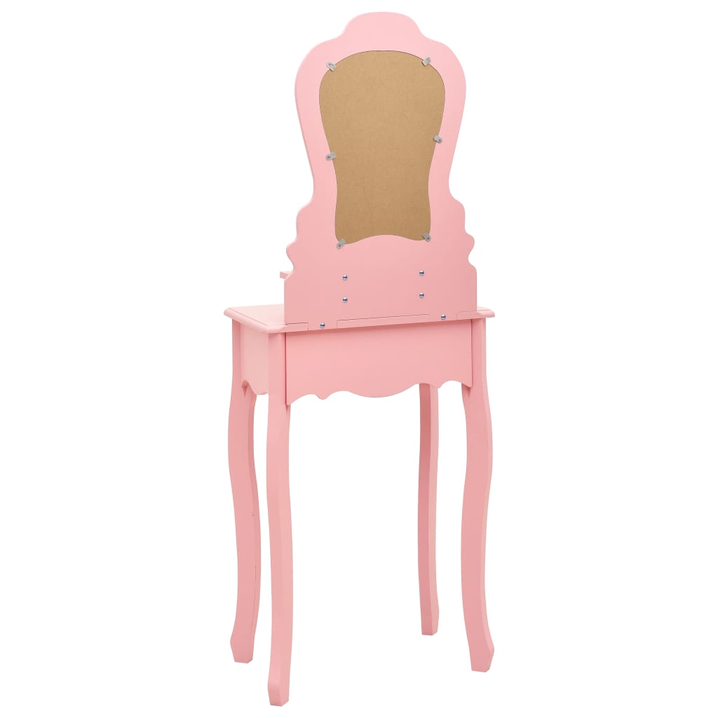 Kaptafelset met kruk 50x59x136 cm paulowniahout roze is nu te koop bij PeponiXL, paradijselijk wonen!