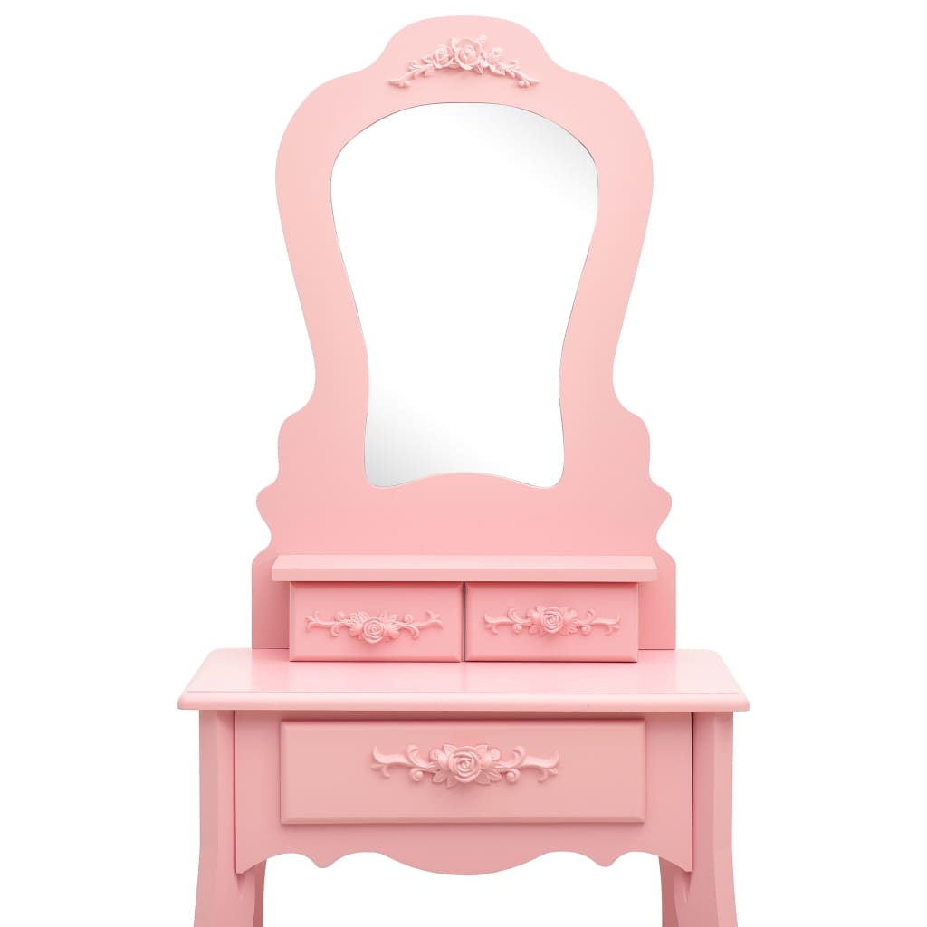 Kaptafelset met kruk 50x59x136 cm paulowniahout roze is nu te koop bij PeponiXL, paradijselijk wonen!