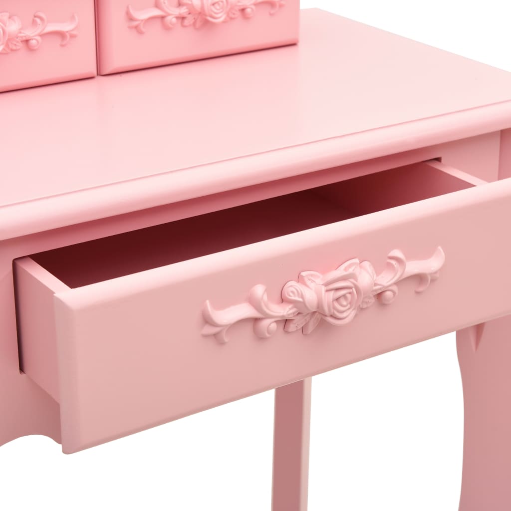 Kaptafelset met kruk 50x59x136 cm paulowniahout roze is nu te koop bij PeponiXL, paradijselijk wonen!