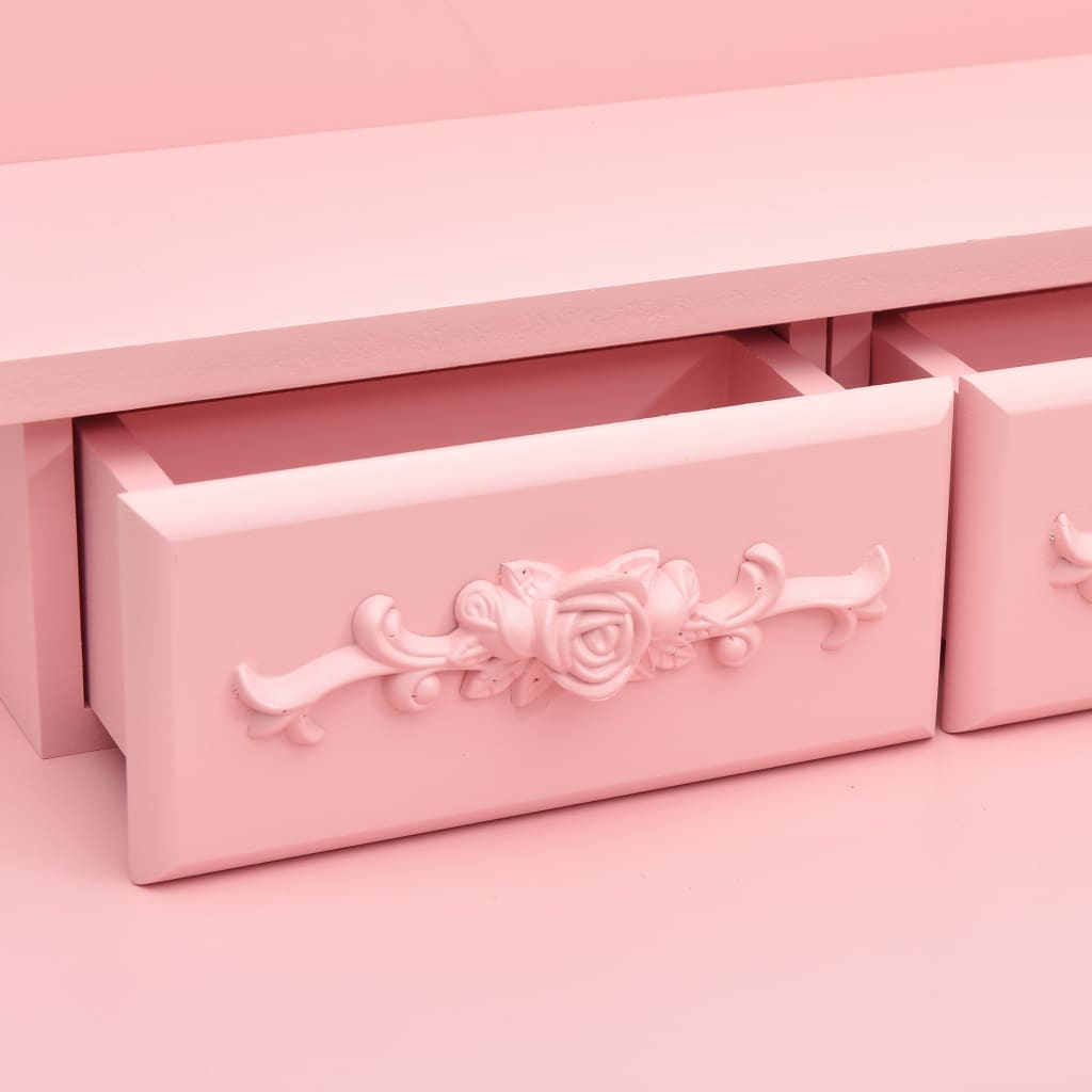 Kaptafelset met kruk 50x59x136 cm paulowniahout roze is nu te koop bij PeponiXL, paradijselijk wonen!