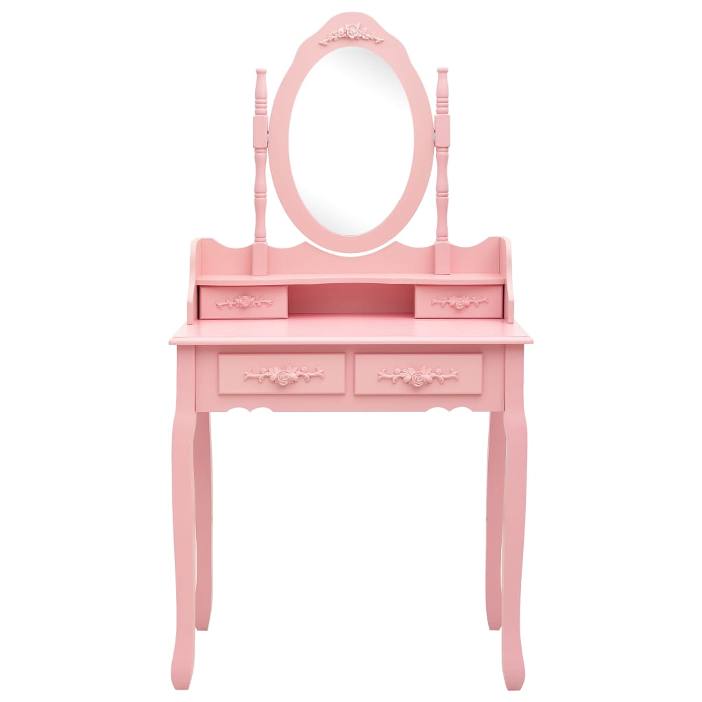 Kaptafelset met kruk 75x69x140 cm paulowniahout roze is nu te koop bij PeponiXL, paradijselijk wonen!