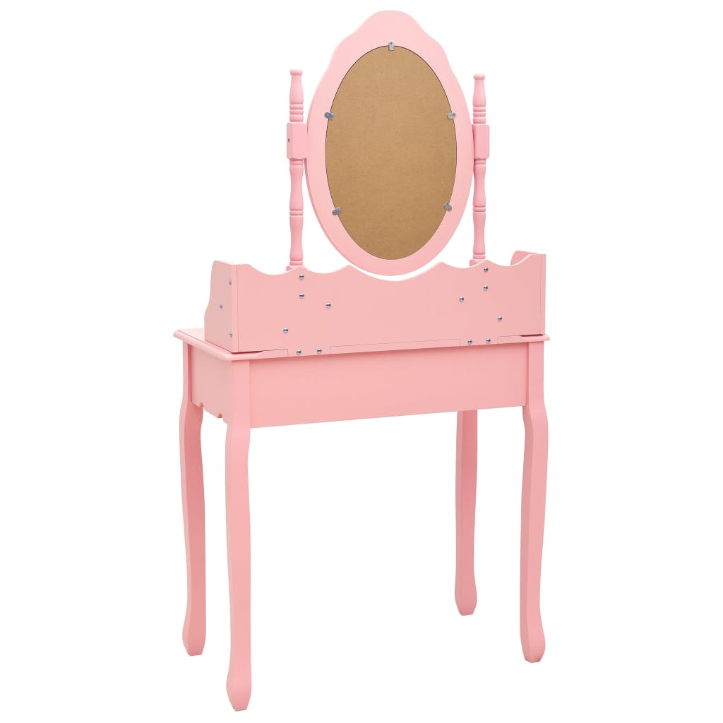 Kaptafelset met kruk 75x69x140 cm paulowniahout roze is nu te koop bij PeponiXL, paradijselijk wonen!