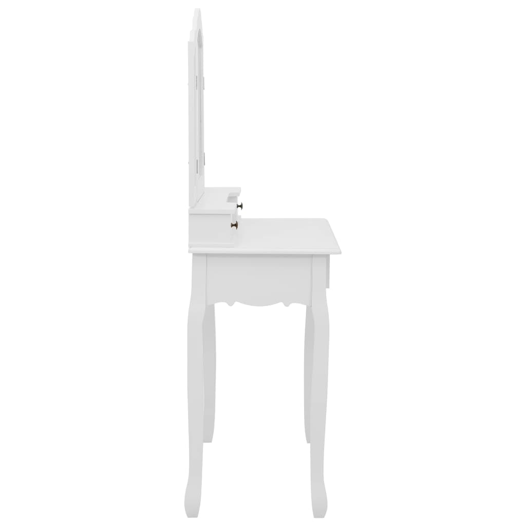 Kaptafelset met kruk 80x69x141 cm paulowniahout wit is nu te koop bij PeponiXL, paradijselijk wonen!