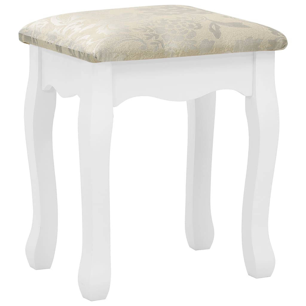 Kaptafelset met kruk 80x69x141 cm paulowniahout wit is nu te koop bij PeponiXL, paradijselijk wonen!