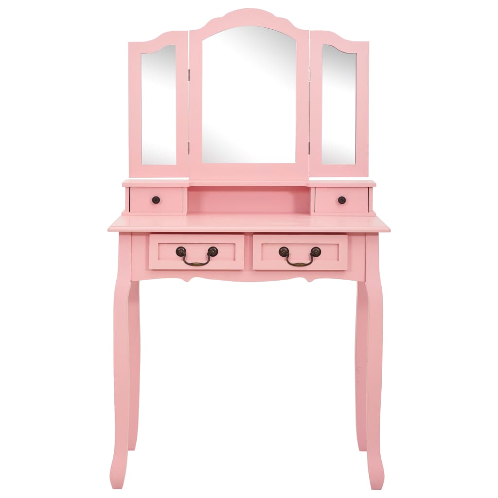 Kaptafelset met kruk 80x69x141 cm paulowniahout roze is nu te koop bij PeponiXL, paradijselijk wonen!