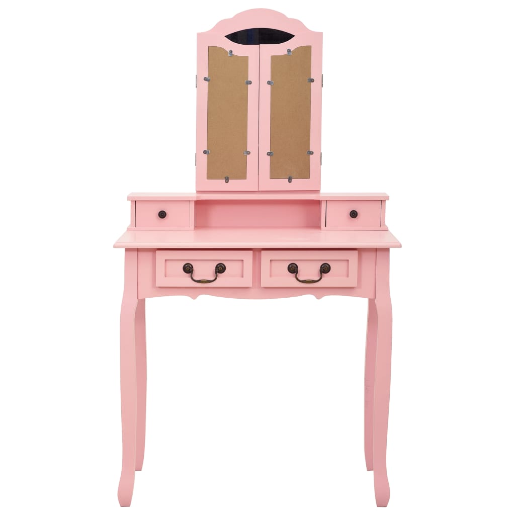 Kaptafelset met kruk 80x69x141 cm paulowniahout roze is nu te koop bij PeponiXL, paradijselijk wonen!