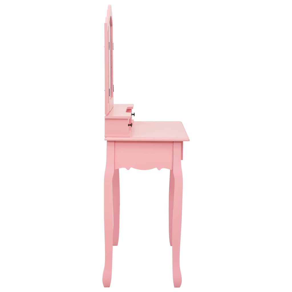 Kaptafelset met kruk 80x69x141 cm paulowniahout roze is nu te koop bij PeponiXL, paradijselijk wonen!