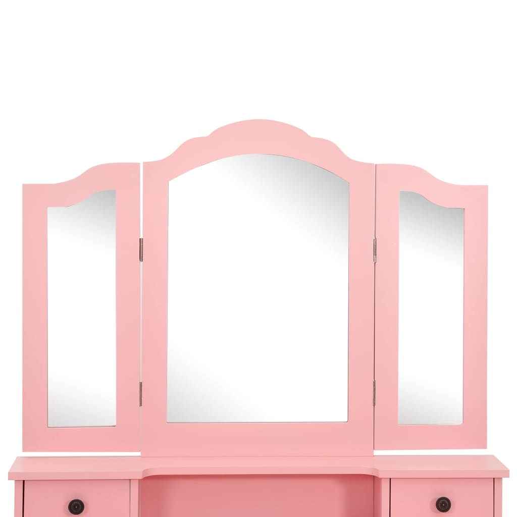 Kaptafelset met kruk 80x69x141 cm paulowniahout roze is nu te koop bij PeponiXL, paradijselijk wonen!