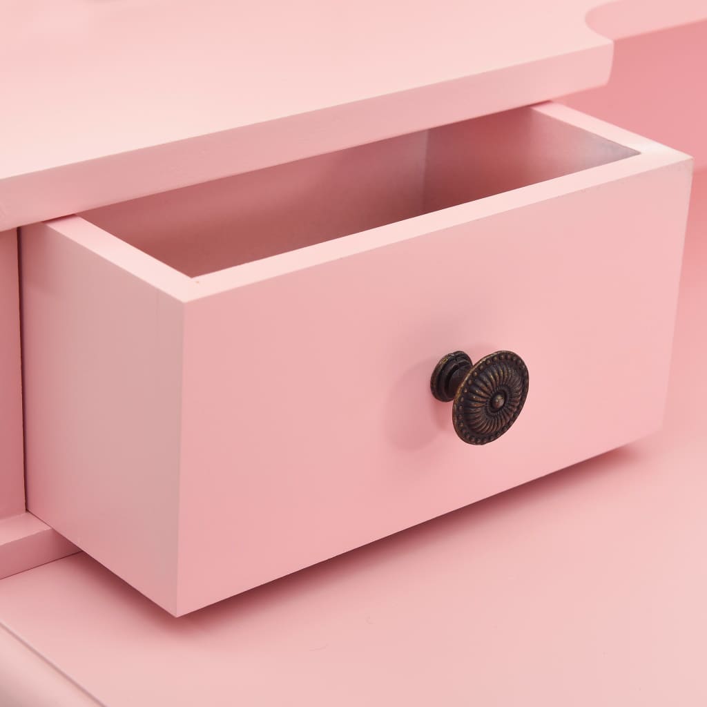 Kaptafelset met kruk 80x69x141 cm paulowniahout roze is nu te koop bij PeponiXL, paradijselijk wonen!