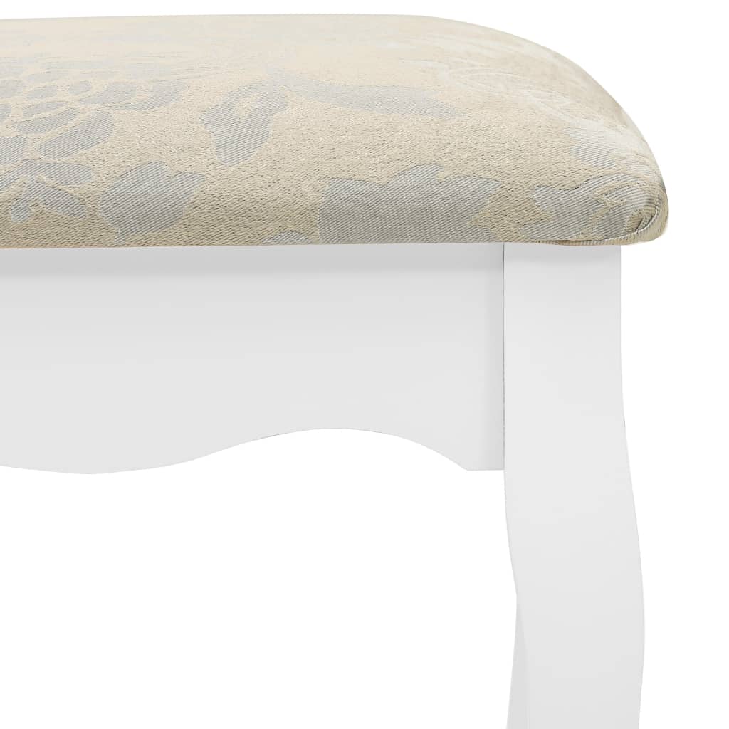 Kaptafelset met kruk 100x40x146 cm paulowniahout wit is nu te koop bij PeponiXL, paradijselijk wonen!