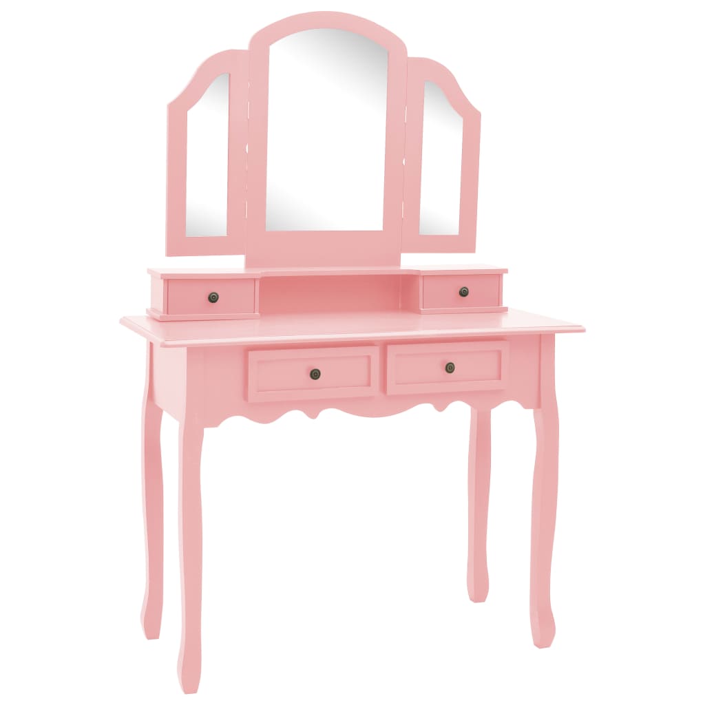 Kaptafelset met kruk 100x40x146 cm paulowniahout roze is nu te koop bij PeponiXL, paradijselijk wonen!