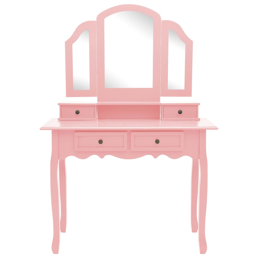 Kaptafelset met kruk 100x40x146 cm paulowniahout roze is nu te koop bij PeponiXL, paradijselijk wonen!