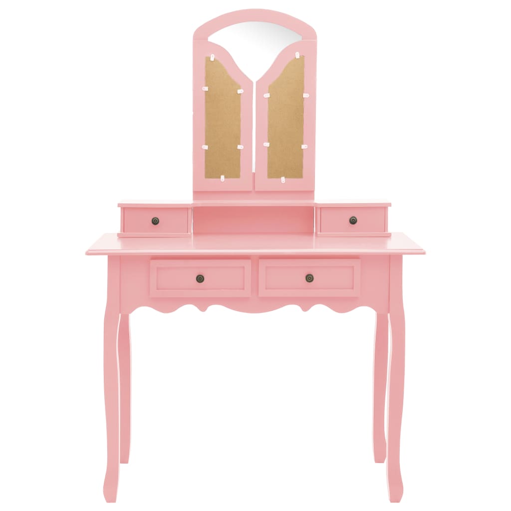 Kaptafelset met kruk 100x40x146 cm paulowniahout roze is nu te koop bij PeponiXL, paradijselijk wonen!