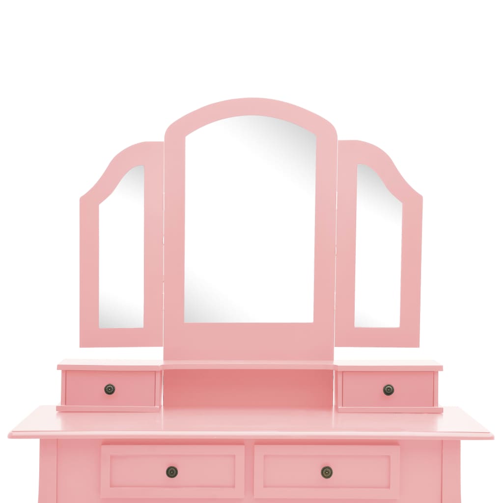 Kaptafelset met kruk 100x40x146 cm paulowniahout roze is nu te koop bij PeponiXL, paradijselijk wonen!