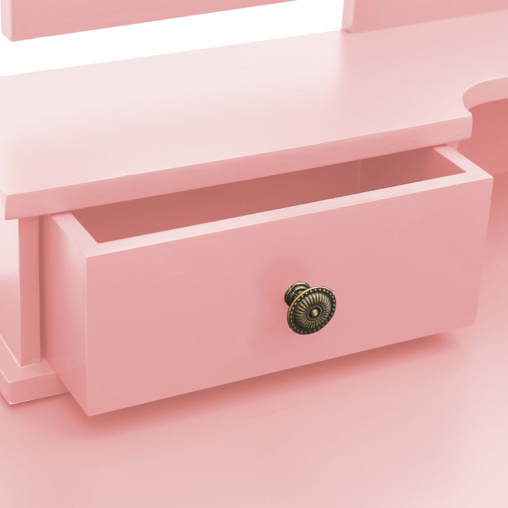 Kaptafelset met kruk 100x40x146 cm paulowniahout roze is nu te koop bij PeponiXL, paradijselijk wonen!