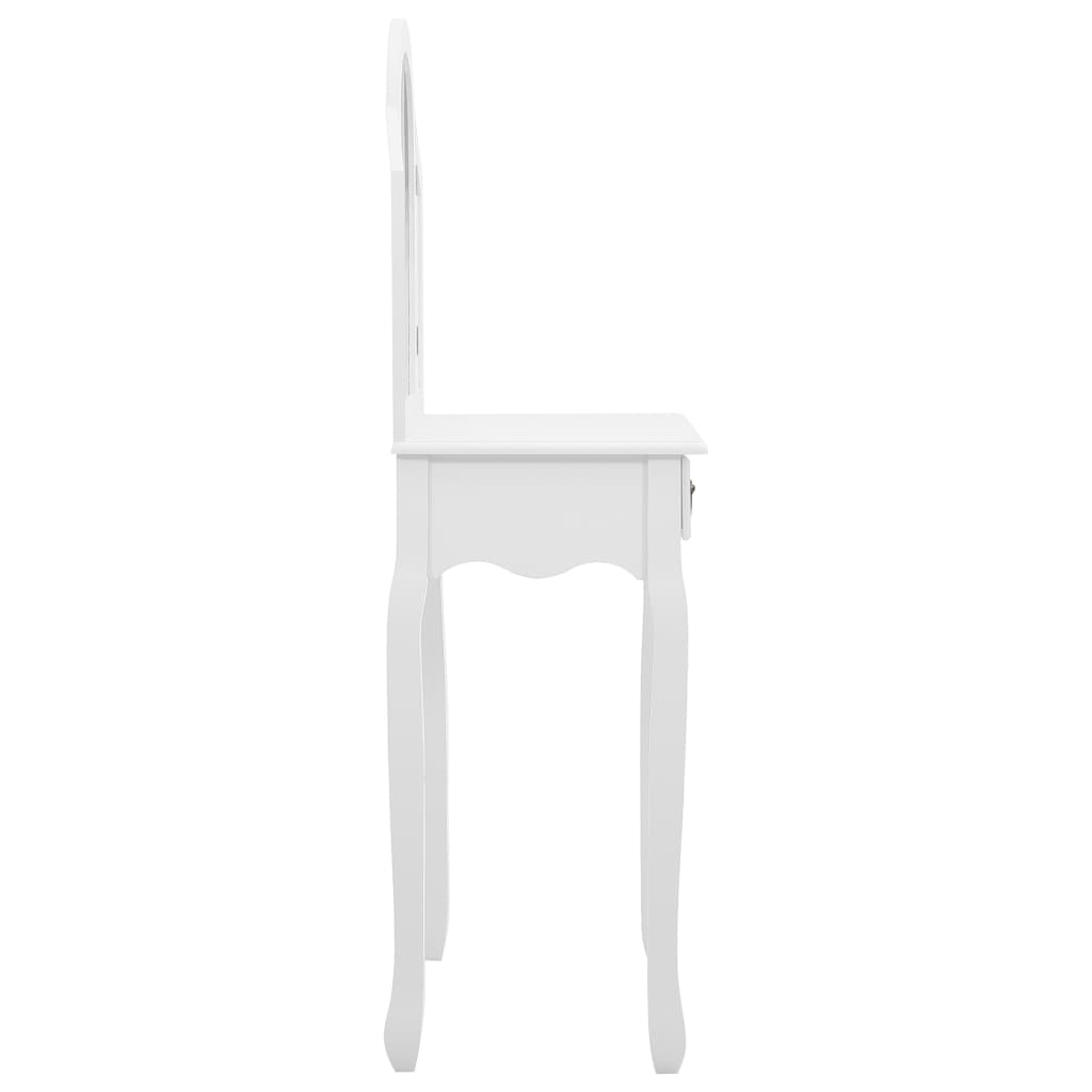 Kaptafel met kruk 65x36x128 cm paulowniahout MDF wit is nu te koop bij PeponiXL, paradijselijk wonen!