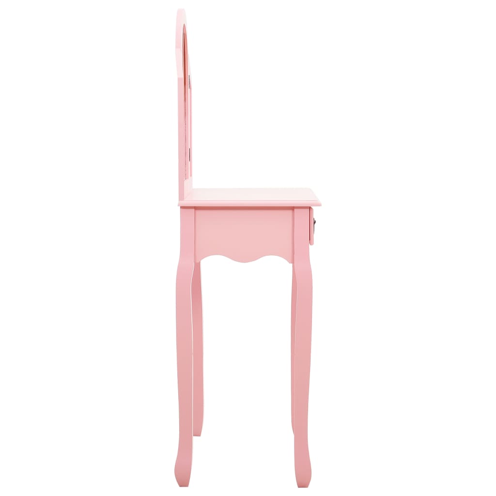 Kaptafel met kruk 65x36x128 cm paulowniahout MDF roze is nu te koop bij PeponiXL, paradijselijk wonen!