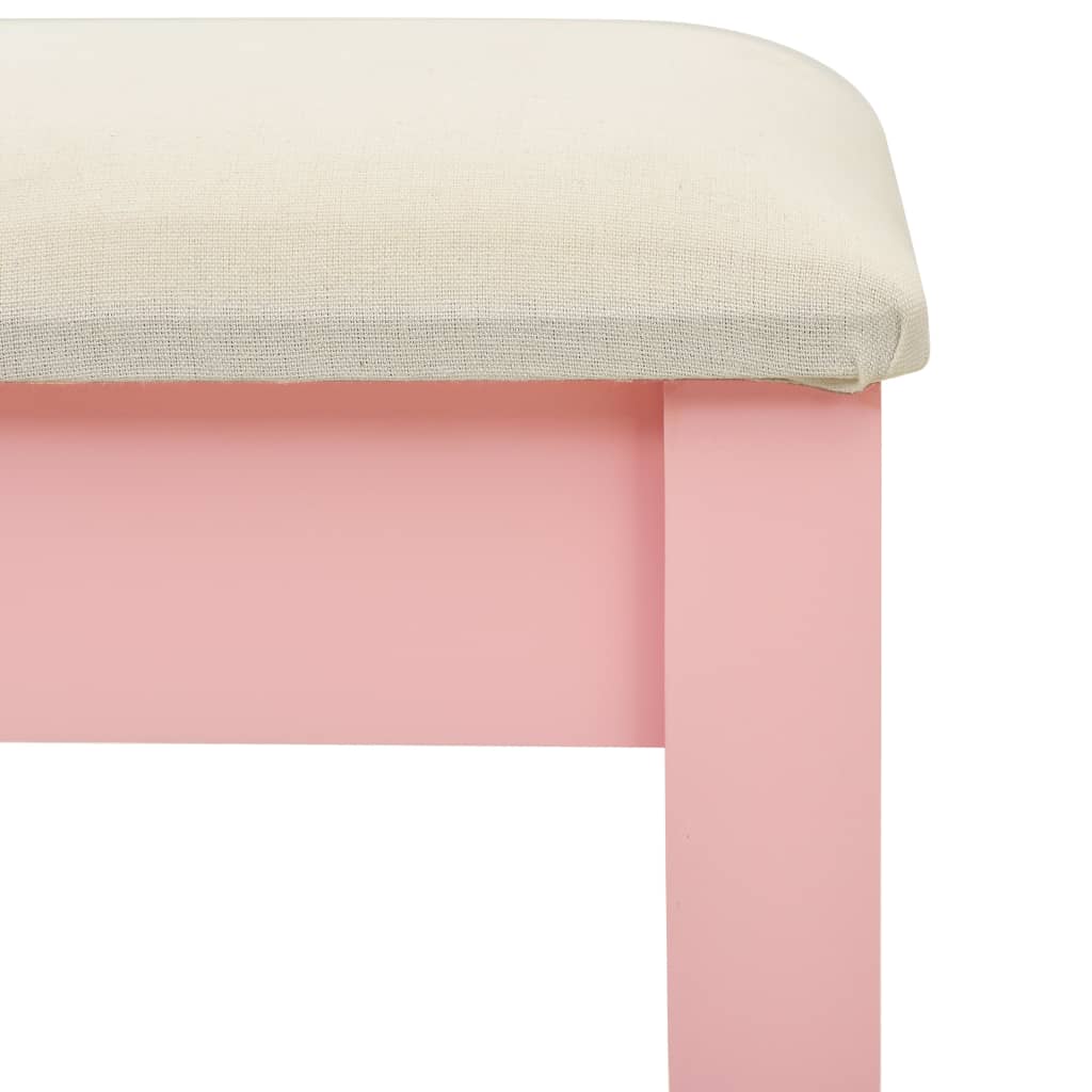 Kaptafel met kruk 65x36x128 cm paulowniahout MDF roze is nu te koop bij PeponiXL, paradijselijk wonen!
