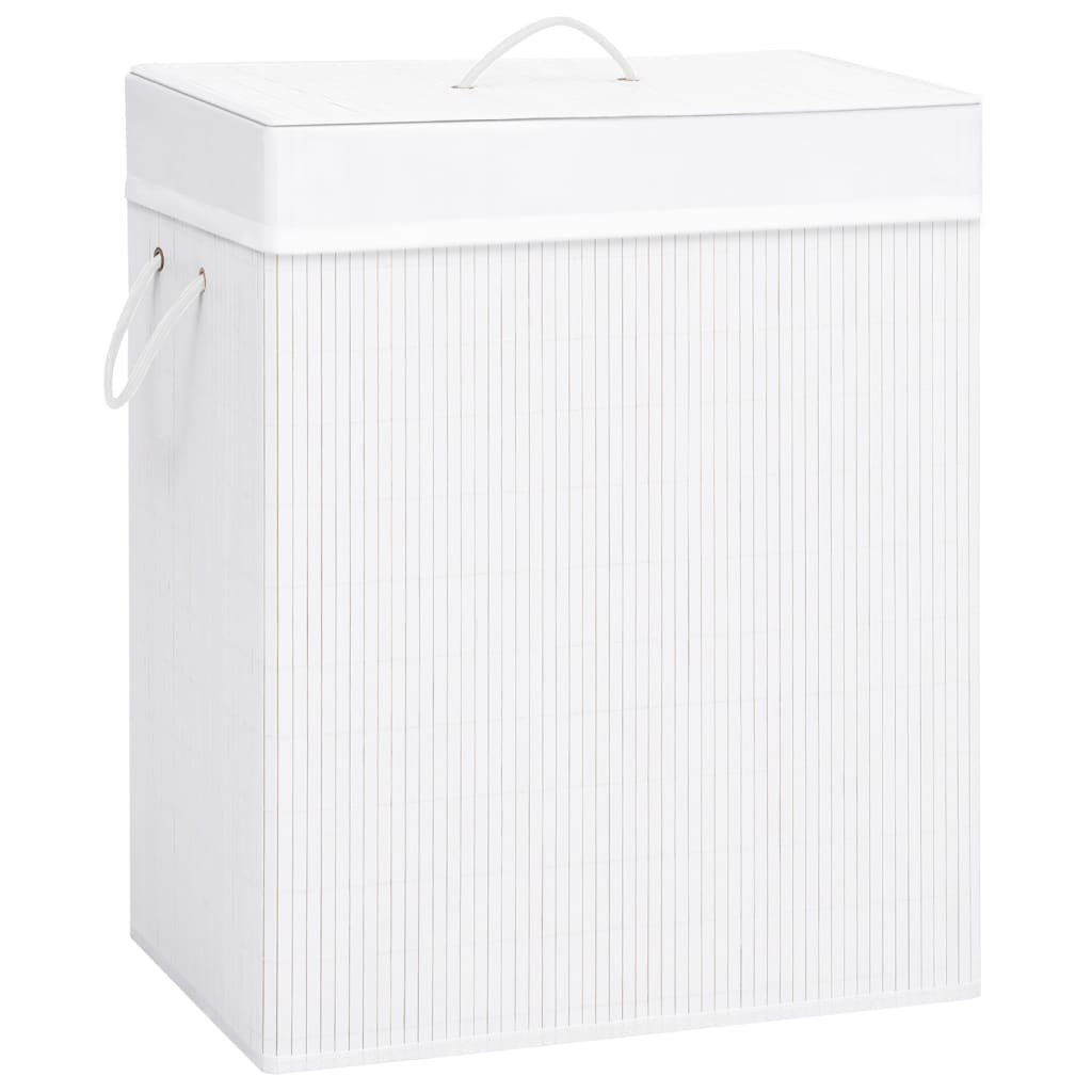 Wasmand met 1 vak 83 L bamboe wit is nu te koop bij PeponiXL, paradijselijk wonen!
