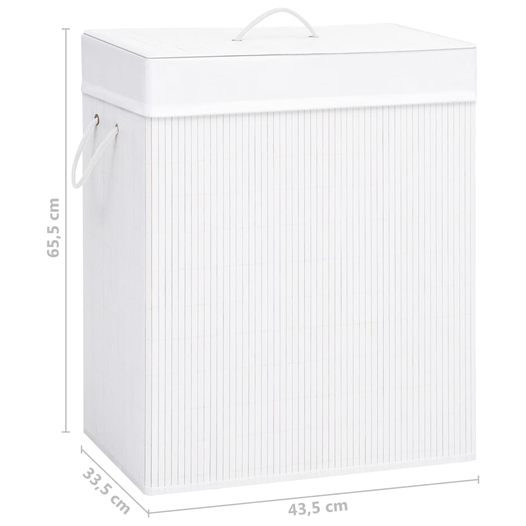 Wasmand met 1 vak 83 L bamboe wit is nu te koop bij PeponiXL, paradijselijk wonen!