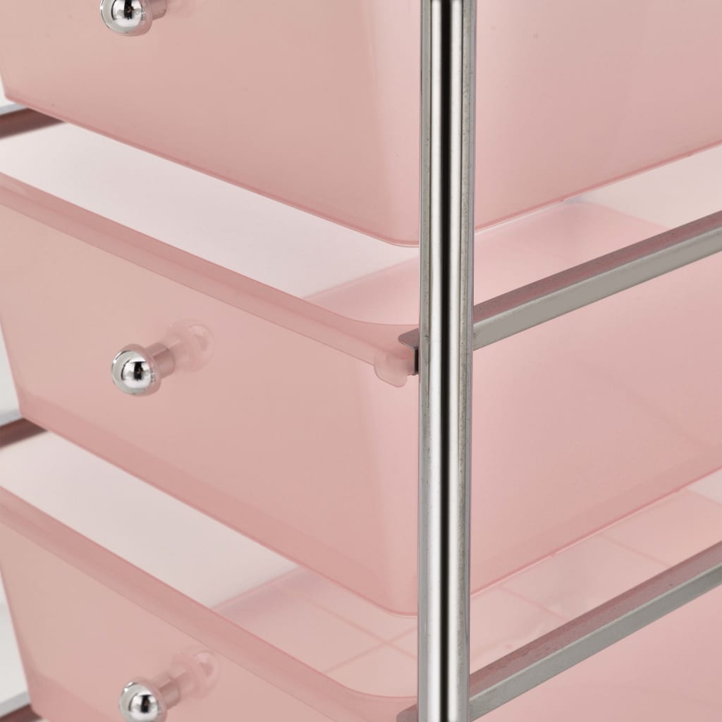 Opbergtrolley met 4 lades mobiel kunststof roze is nu te koop bij PeponiXL, paradijselijk wonen!