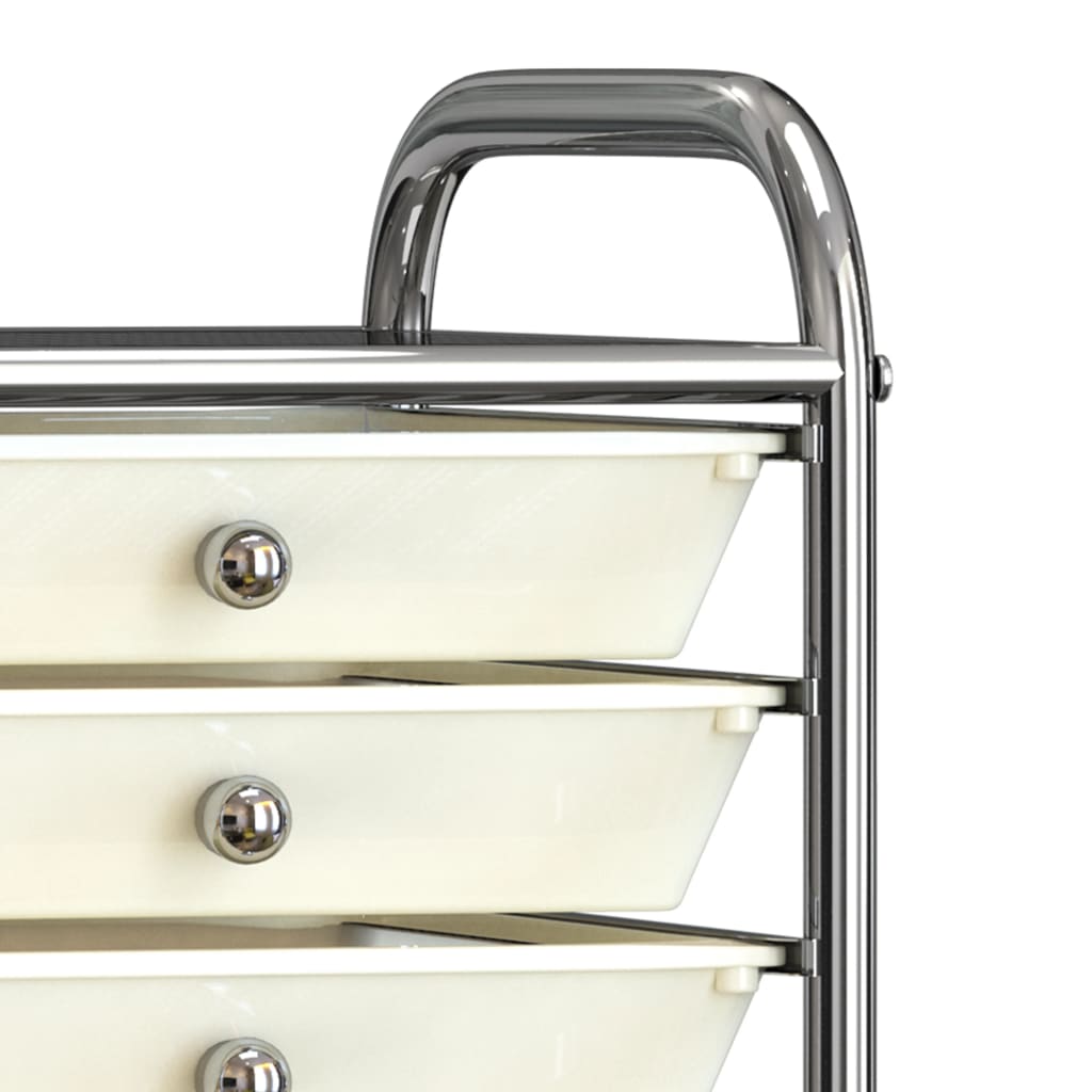 Opbergtrolley met 10 lades mobiel kunststof wit is nu te koop bij PeponiXL, paradijselijk wonen!