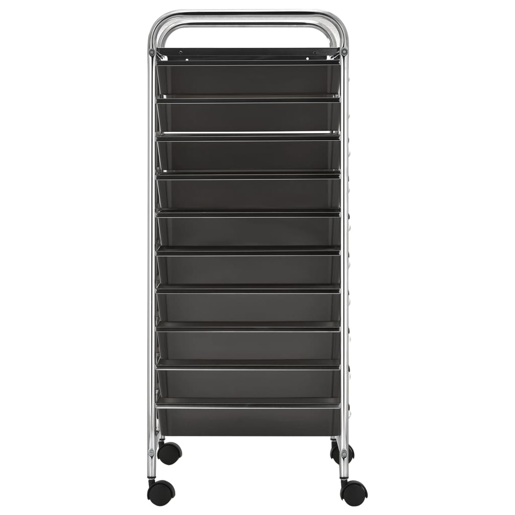 Opbergtrolley met 15 lades mobiel XXL kunststof zwart is nu te koop bij PeponiXL, paradijselijk wonen!