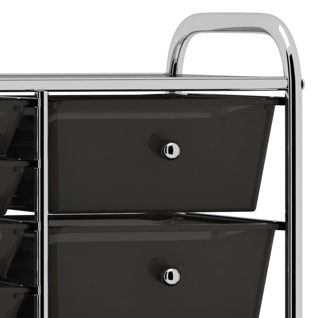Opbergtrolley met 15 lades mobiel XXL kunststof zwart is nu te koop bij PeponiXL, paradijselijk wonen!