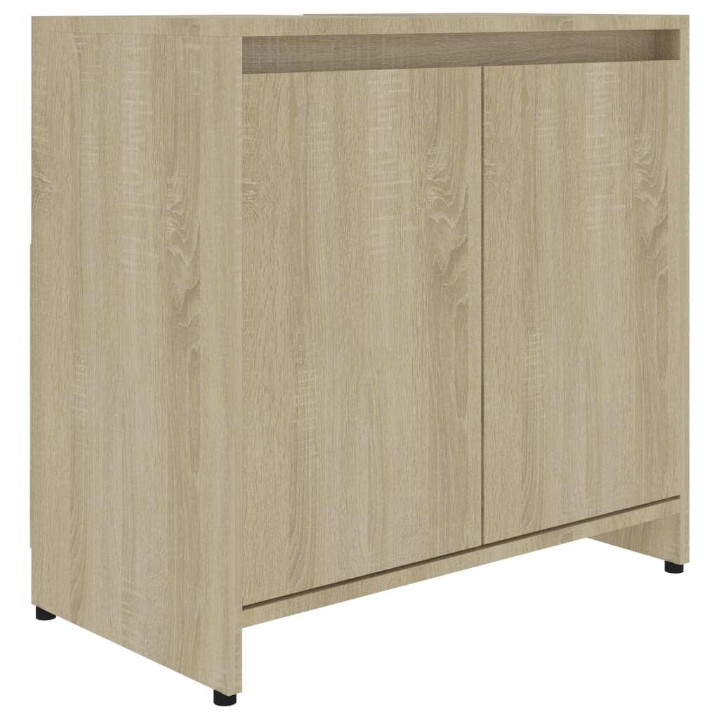 Badkamerkast 60x33x61 cm bewerkt hout sonoma eikenkleurig is nu te koop bij PeponiXL, paradijselijk wonen!