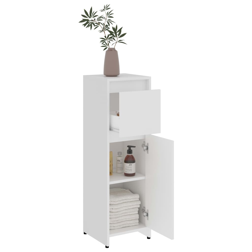 Badkamerkast 30x30x95 cm bewerkt hout wit is nu te koop bij PeponiXL, paradijselijk wonen!
