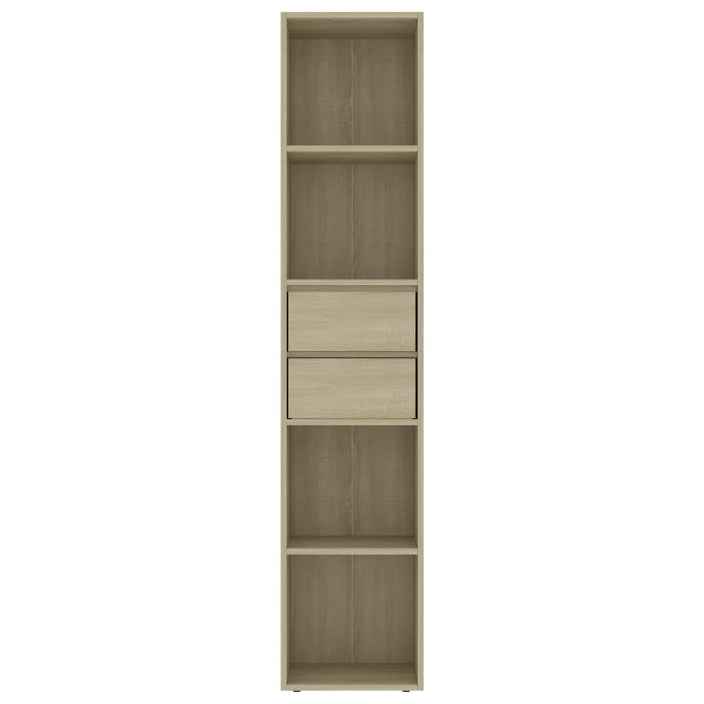 Boekenkast 36x30x171 cm bewerkt hout sonoma eikenkleurig is nu te koop bij PeponiXL, paradijselijk wonen!
