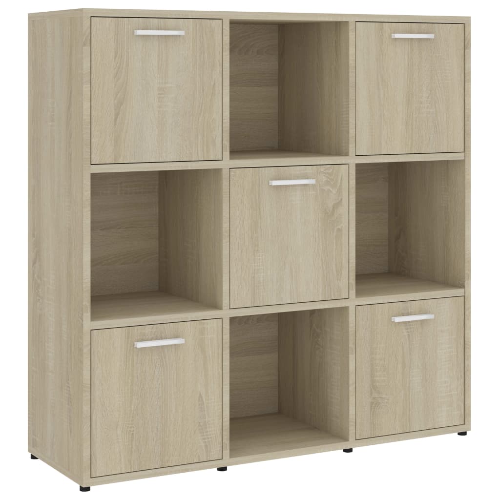 Boekenkast 90x30x90 cm bewerkt hout sonoma eikenkleurig is nu te koop bij PeponiXL, paradijselijk wonen!