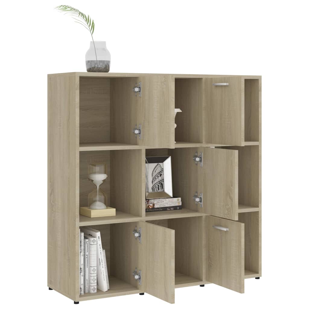 Boekenkast 90x30x90 cm bewerkt hout sonoma eikenkleurig is nu te koop bij PeponiXL, paradijselijk wonen!