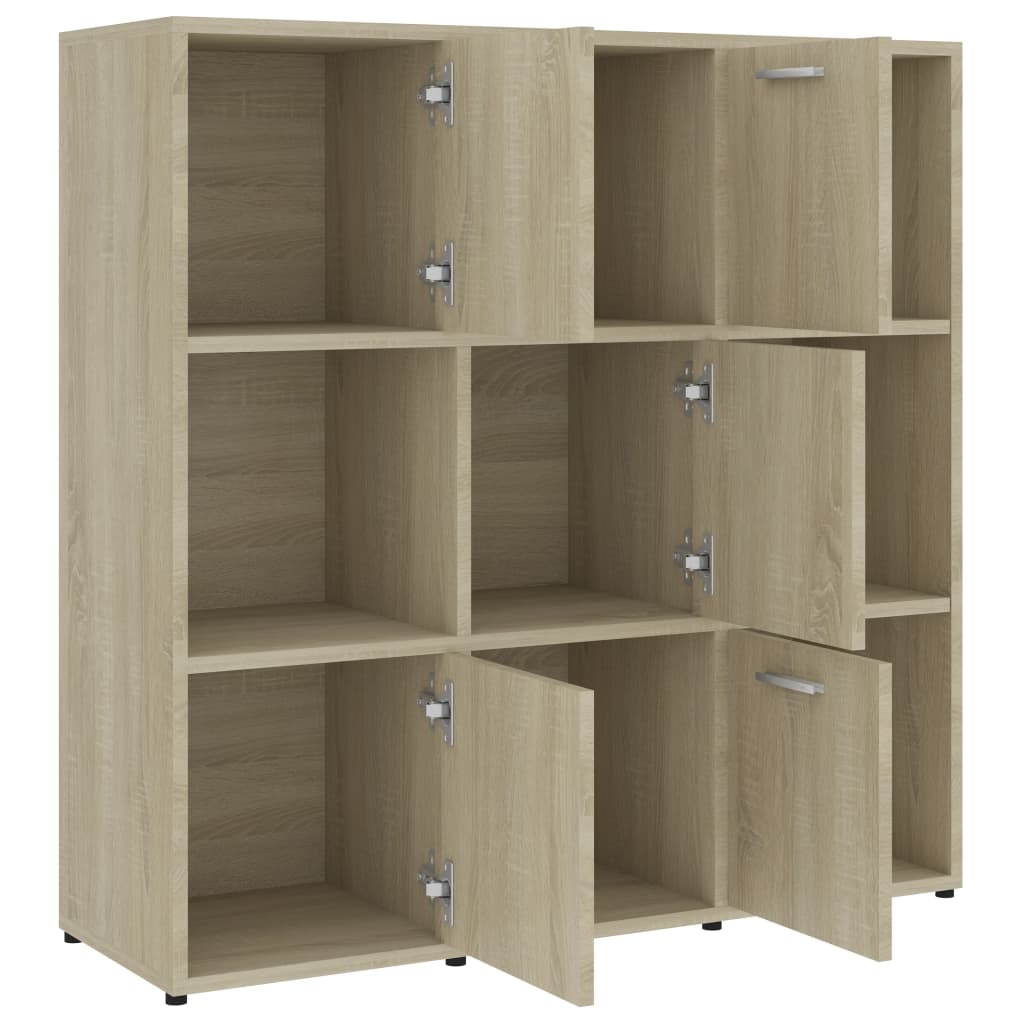 Boekenkast 90x30x90 cm bewerkt hout sonoma eikenkleurig is nu te koop bij PeponiXL, paradijselijk wonen!