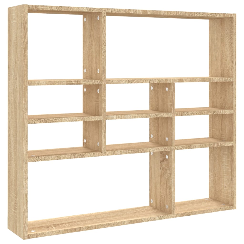 Wandschap 90x16x78 cm bewerkt hout sonoma eikenkleurig is nu te koop bij PeponiXL, paradijselijk wonen!