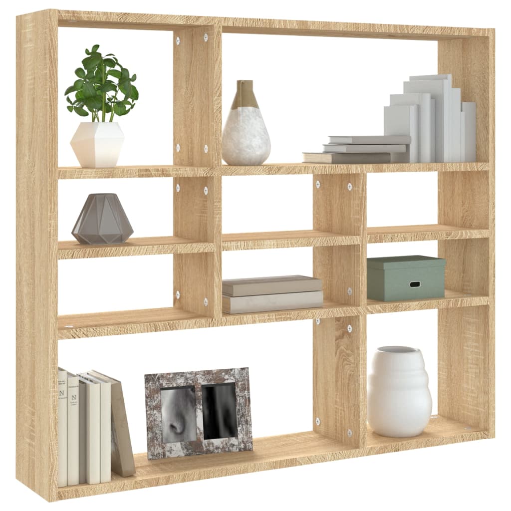 Wandschap 90x16x78 cm bewerkt hout sonoma eikenkleurig is nu te koop bij PeponiXL, paradijselijk wonen!