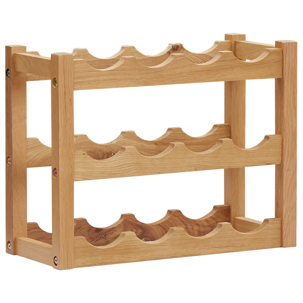 Wijnrek voor 12 flessen 47x21x36 cm massief eikenhout is nu te koop bij PeponiXL, paradijselijk wonen!