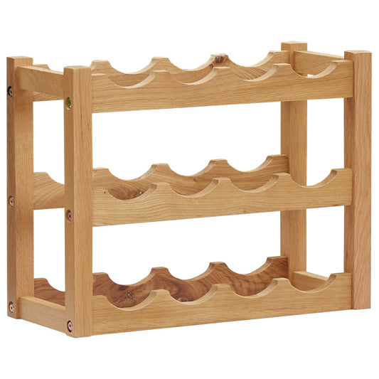 Wijnrek voor 12 flessen 47x21x36 cm massief eikenhout is nu te koop bij PeponiXL, paradijselijk wonen!