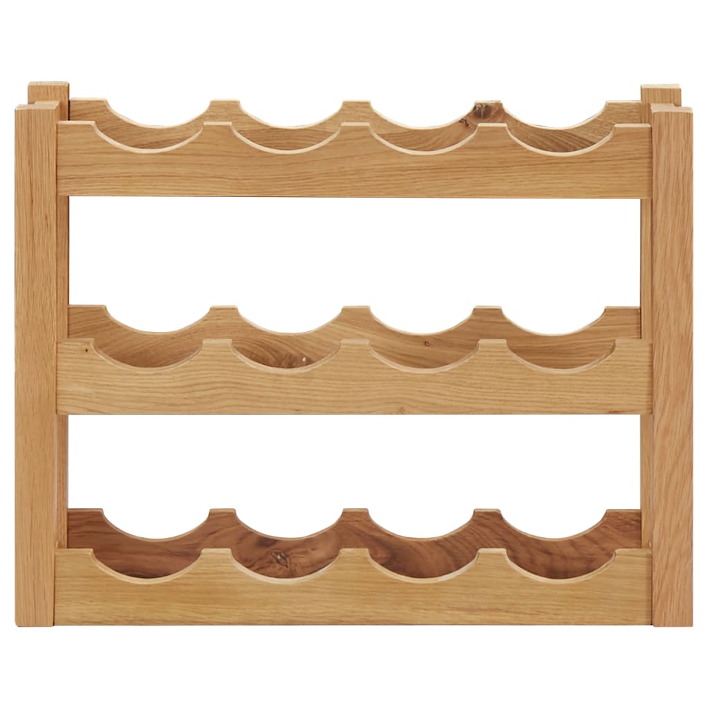 Wijnrek voor 12 flessen 47x21x36 cm massief eikenhout is nu te koop bij PeponiXL, paradijselijk wonen!