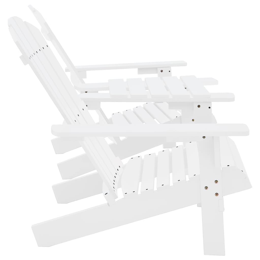 Tuinstoelen Adirondack met tafeltje massief vurenhout wit is nu te koop bij PeponiXL, paradijselijk wonen!