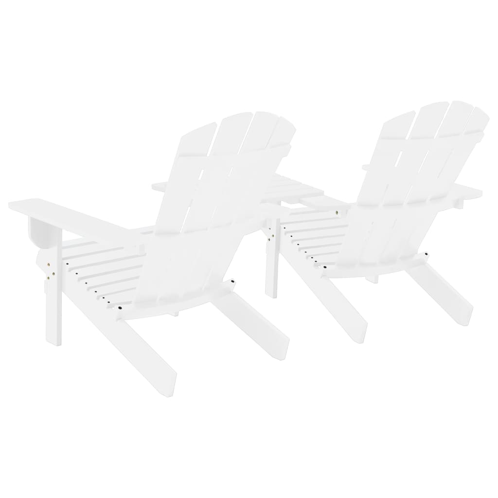Tuinstoelen Adirondack met tafeltje massief vurenhout wit is nu te koop bij PeponiXL, paradijselijk wonen!